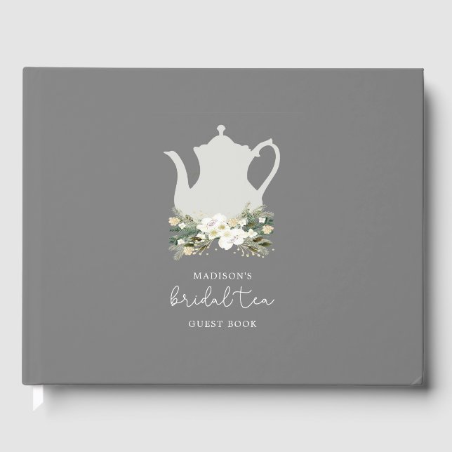 Livre D'or Aquarelle gris thé nuptiale (Recto)