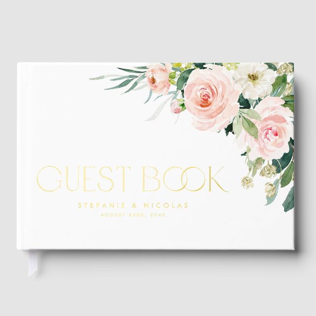 Livre D'or Aquarelle Jolie Fleurs de Jardin Mariage de printe (Recto)