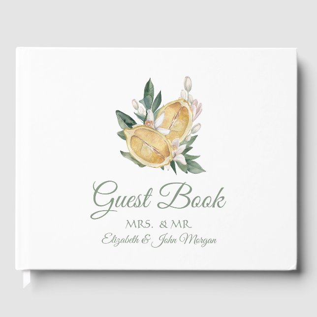 Livre D'or Aquarelle Lemons Pois botaniques (Recto)