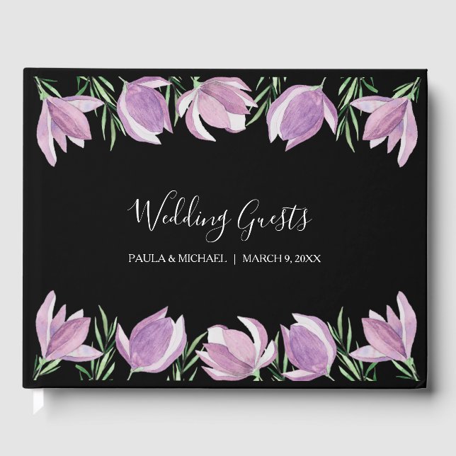 Livre D'or Aquarelle Magnolia Floral Mariage (Recto)