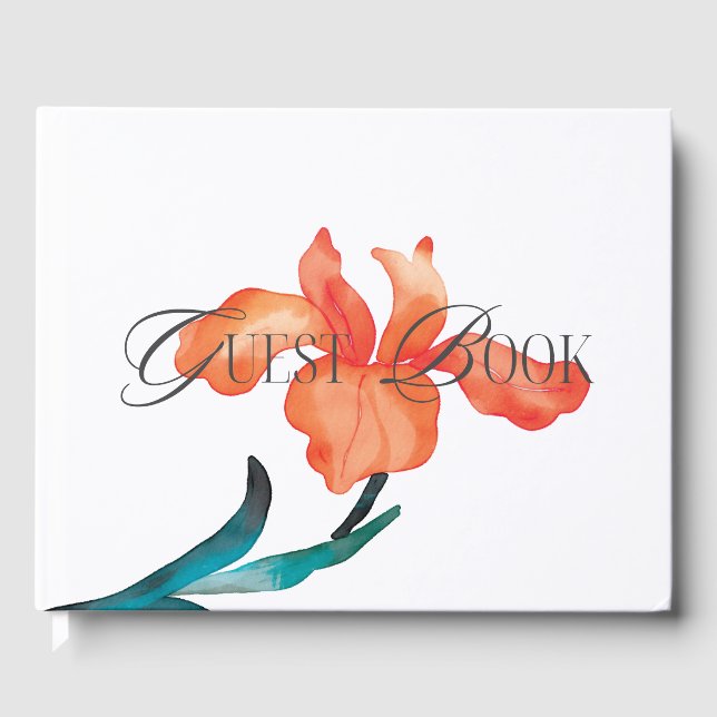 Livre D'or Aquarelle mexicaine Fleur Mariage (Recto)