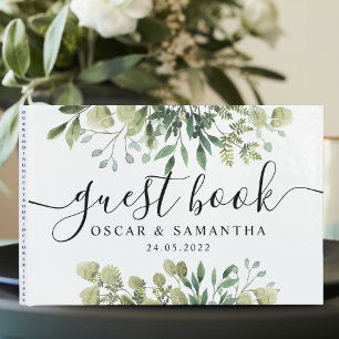 Livre D'or Aquarelle moderne Branche des Feuilles verts