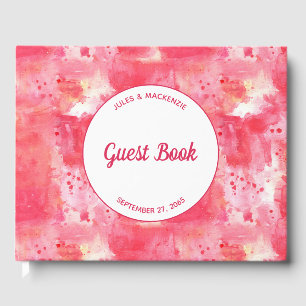 Livre D'or Aquarelle rose Confetti Abstrait Mariage moderne