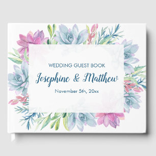 Livre D'or Aquarelle Succulents Mariage