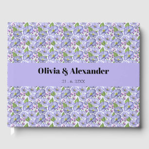 Livre D'or Aquarelle violettes violettes et motif floral