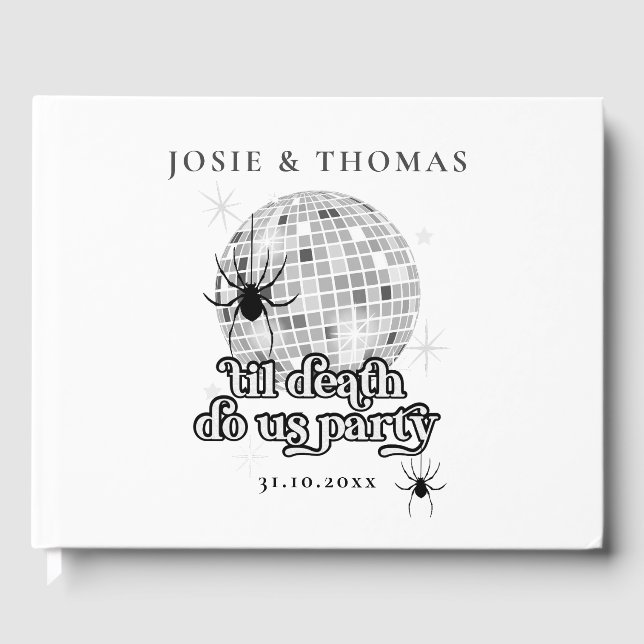 Livre D'or Araignées rétro d'Halloween et Mariage de boules d (Recto)