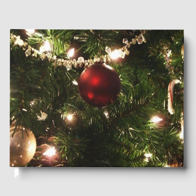 Livre D'or Arbre de Noël I Vacances Plutôt vert et rouge (Recto)