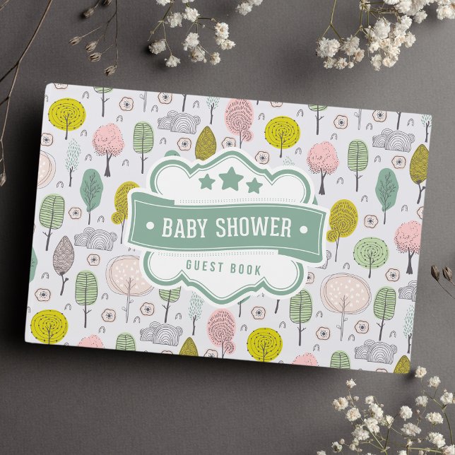 Livre D'or Arbres botaniques Baby shower forestier nature mig (Créateur téléchargé)