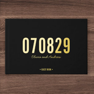 Livre D'or Arrière - plan modifiable Couleur Date Bold Mariag
