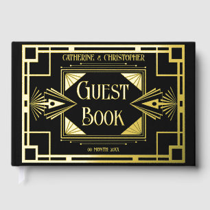 Livre D'or Art déco grand gatsby rugissant la feuille de l'an