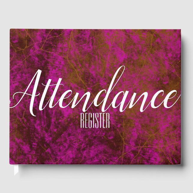 Livre D'or Aspect cuir rose | Registre de présence (Recto)