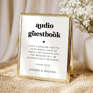 Livre d'or audio typographie rétro mariage