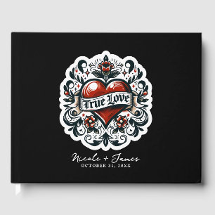 Livre D'or Autocollant Tatouage Coeur Amour Véritable Mariage