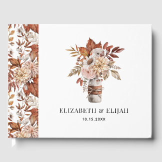 Livre D'or Automne Automne Floral Terracotta Mariage