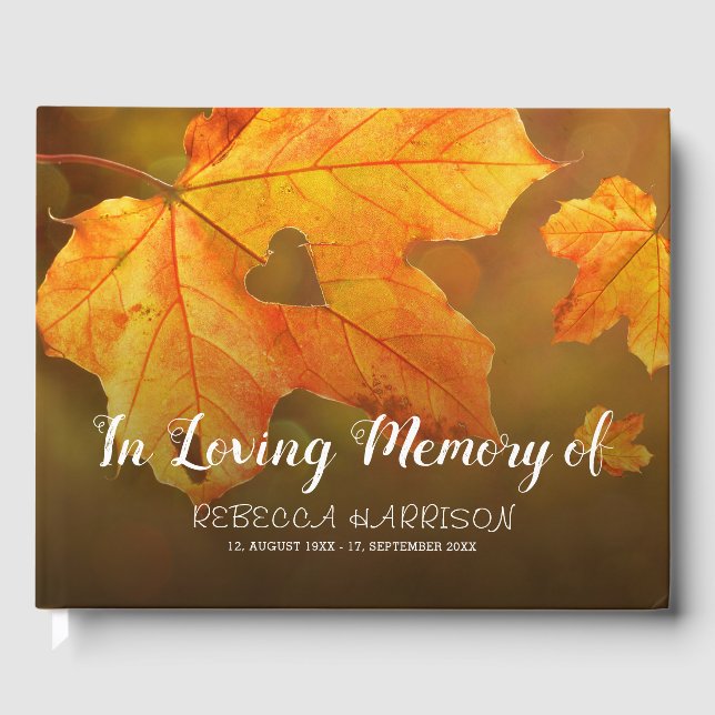 Livre D'or Automne | Funérailles d'automne en mémoire d'amour (Recto)