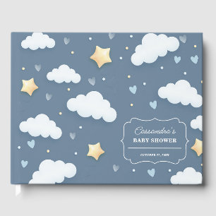 Livre D'or Baby shower à thème Cloud tendance Dusty Blue