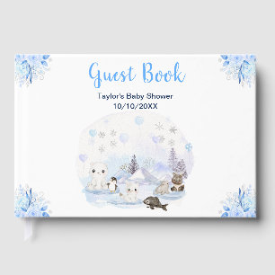 Livre D'or Baby Shower Animaux Arctiques Merveilleux Hiver