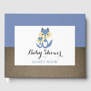 Livre D'or Baby shower Blue Fox Burlap