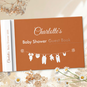 Livre D'or Baby shower Boho Neutre Brûlé Minimaliste