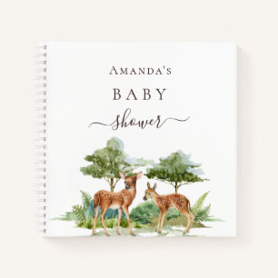 Livre d'or baby shower bois cerfs