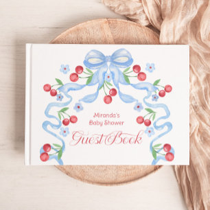 Livre D'or Baby shower cerisier bleu boue