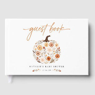Livre D'or Baby shower Citrouille de fleurs d'automne