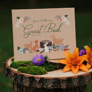 Livre D'or Baby shower d'animaux de la forêt boisée mignonne