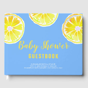 Livre D'or Baby shower d'aquarelle Citron bleu