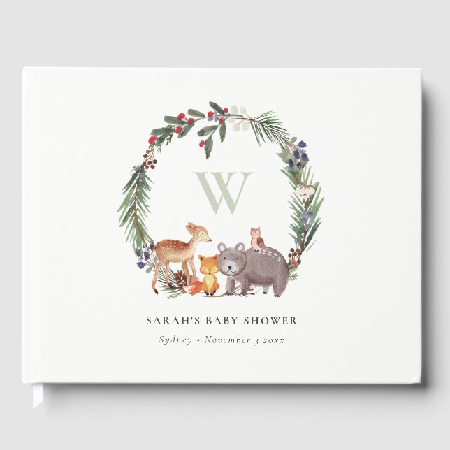 Livre D'or Baby shower de courge feuillu mou en bois (Recto)