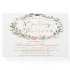 Baby shower de couronne fleurie Gold Script