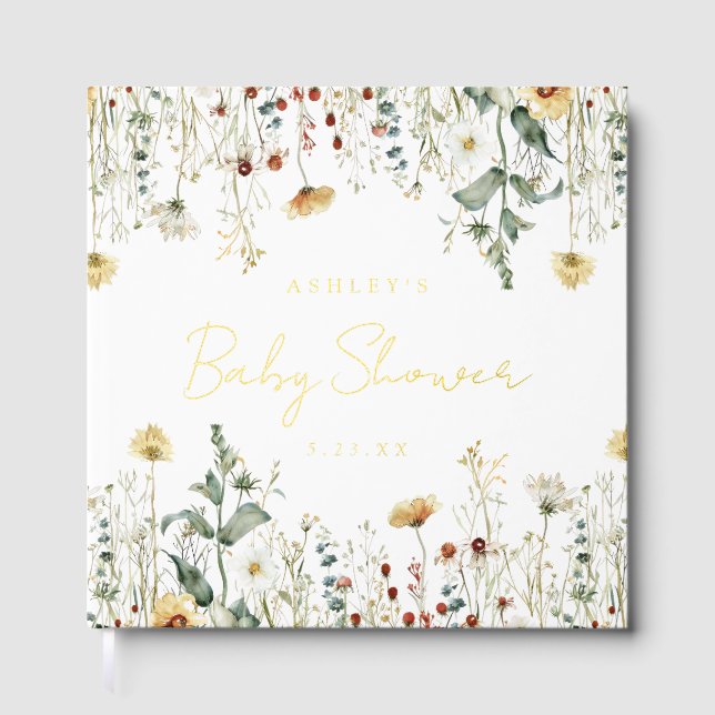 Livre D'or Baby shower de Fleur sauvage d'été (Recto)