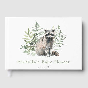 Livre D'or Baby shower de Raccoon d'aquarelle Woodland