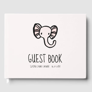 Livre D'or Baby shower d'éléphant rose mignon