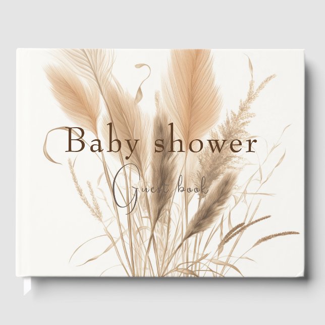 Livre D'or Baby shower d'herbe Pampas (Recto)