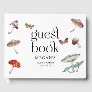 Livre D'or Baby shower enchanté de champignons rustiques