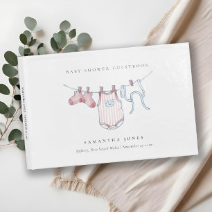 Livre D'or Baby shower fille en tissu rose simple mignon