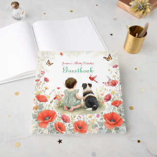 Livre D'or Baby Shower Fille Personnalisée et son Chiot