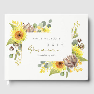 Livre D'or Baby shower FLORAL DE L'EUCALYPTUS DE SOUFFLE RUST