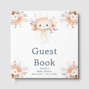 Livre D'or Baby Shower Mignon Méduse Florale