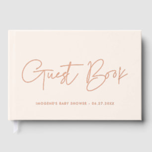 Livre D'or Baby shower miniature moderne Rose Gold Foil