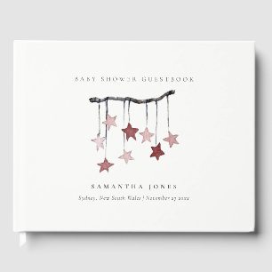 Livre D'or Baby shower mobile Bleu Simple Rose Star