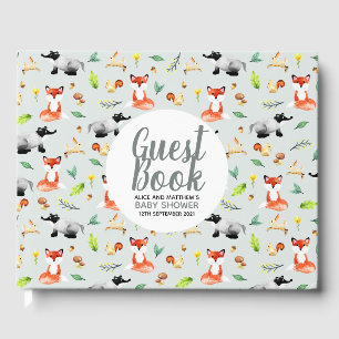 Livre D'or Baby shower Motif animal forestier neutre pour les