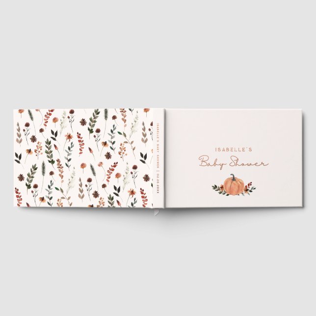 Livre D'or Baby shower Motif Fleur sauvage de Little Citrouil (Complet)