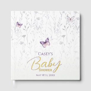 Livre D'or Baby shower papillon violet Boho Floral