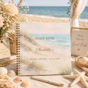 Livre d'or Baby Shower plage amour coeurs sable