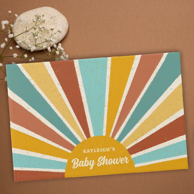 Livre D'or Baby shower Retro Boho Sunshine (Créateur téléchargé)