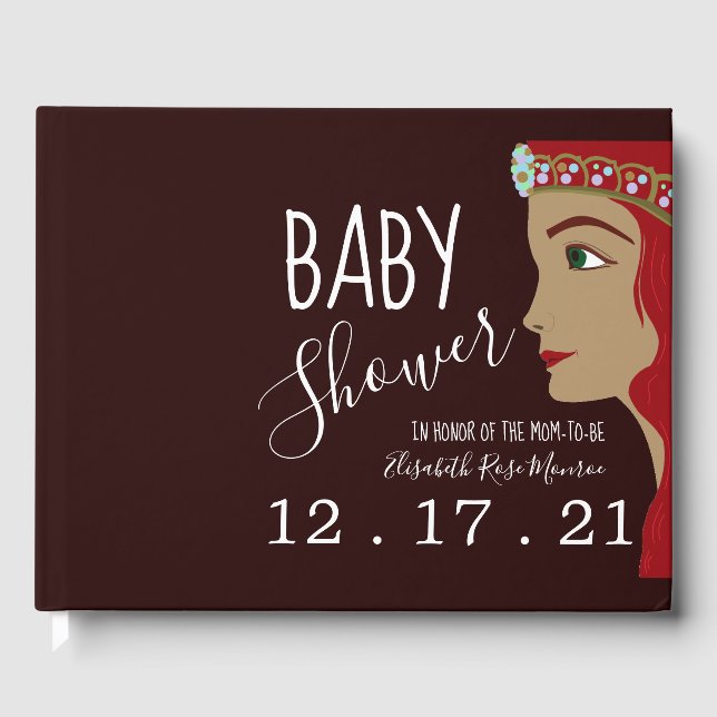 Livre D'or Baby shower rouge Princesse (Recto)