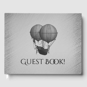Livre D'or Ballons à air chaud argentés Steampunk avec navire