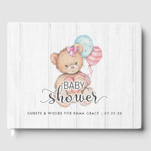 Livre D'or Ballons en bois blanc et appâts d'ours pour Baby s
