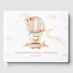 Livre D'or Balloon à air chaud Animaux mignons Baby shower fl